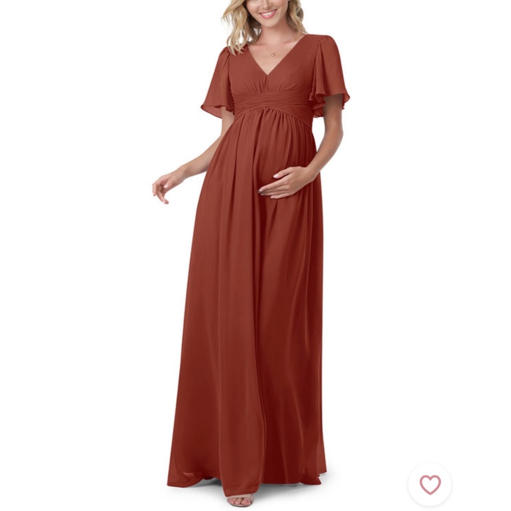 Terracotta Maternity Verna Bridesmaid Dress from Azazie